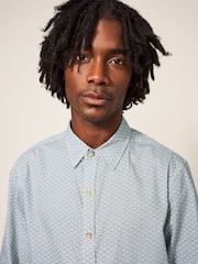 White Stuff Natural Fan Geometric Printed 100% Cotton Shirt - Image 3 of 6