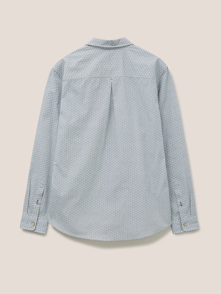 White Stuff Natural Fan Geometric Printed 100% Cotton Shirt - Image 6 of 6