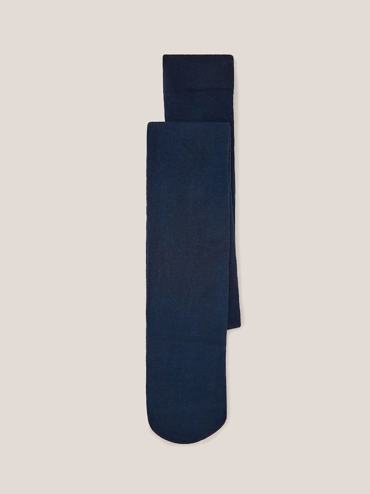 White Stuff Blue Patty Plain Tights - Image 2 of 3