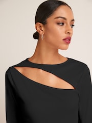 Black Cut-Out Bodysuit - Image 4 of 5