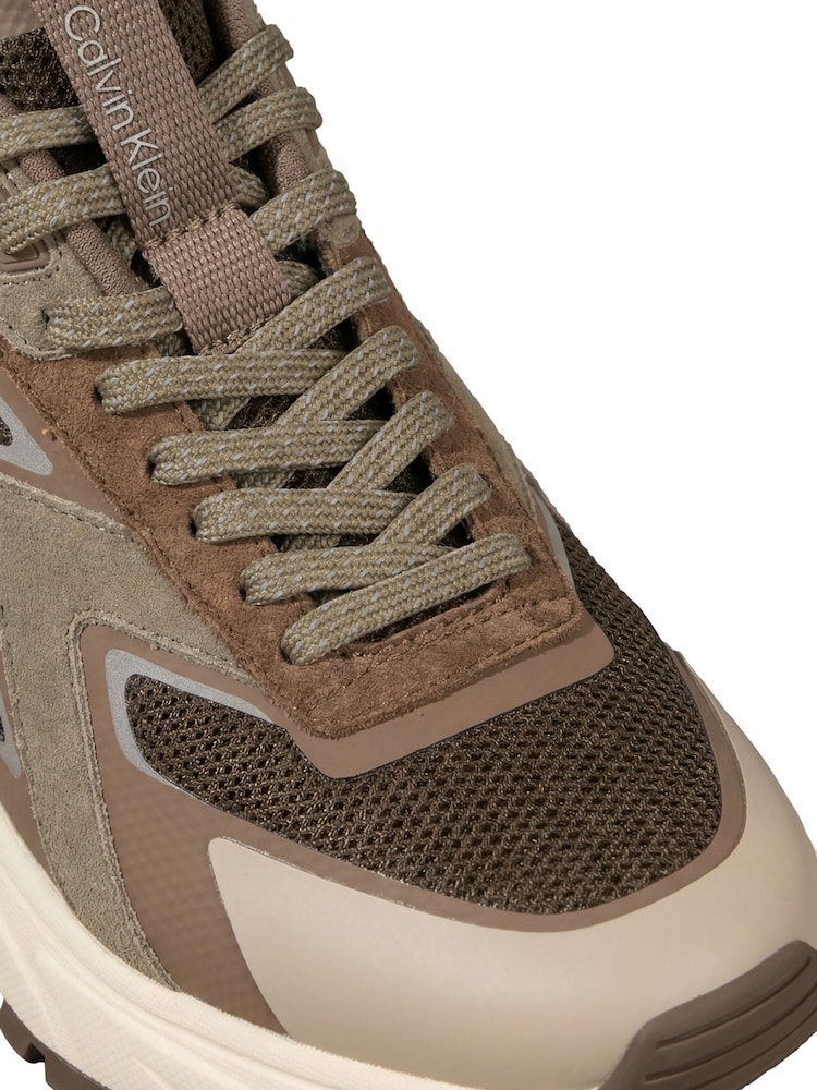 Calvin Klein Brown Knit Mesh Runner Trainers - Image 6 of 6 Calvin Klein Brown Knit Mesh Runner Trainers - Image 6 of 6