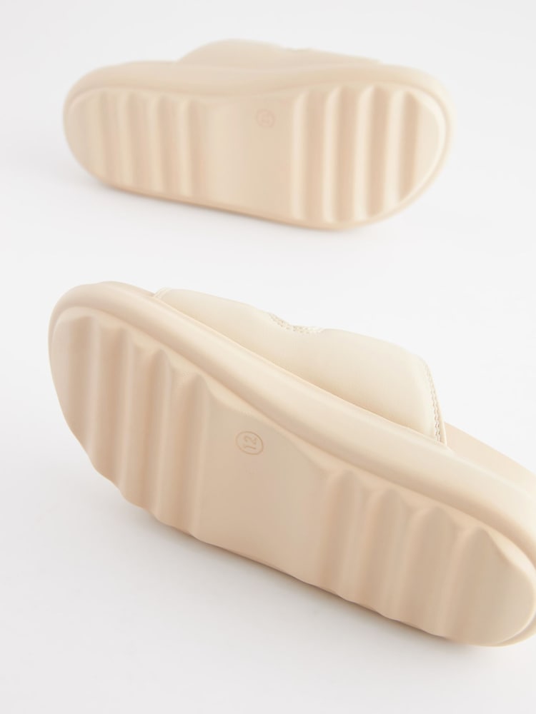 Off White Chunky Double Strap Sandals - Image 7 of 7