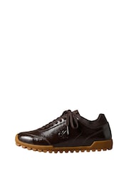 Calvin Klein Brown Shiny Organza Runner Trainers - Image 2 of 6