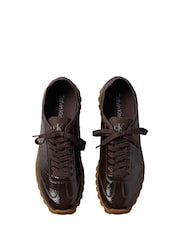 Calvin Klein Brown Shiny Organza Runner Trainers - Image 5 of 6