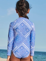 Blue/White Long Sleeved Swimsuit (3-16yrs) - Image 3 of 6