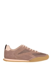 Calvin Klein Nude Suede Runner Trainers - Image 1 of 6