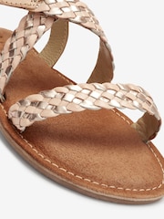 Blush Pink and Gold Leather Gladiator Sandals - Image 5 of 5