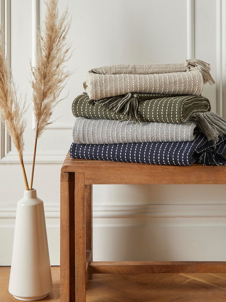Drift Home Natural Quinn 100% Cotton Throw - Image 2 of 3