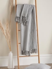 Drift Home Grey Quinn 100% Cotton Throw - Image 1 of 3
