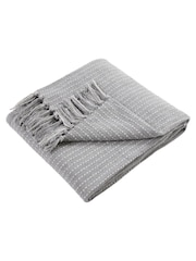Drift Home Grey Quinn 100% Cotton Throw - Image 2 of 3