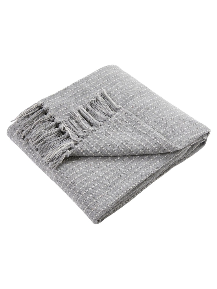 Drift Home Grey Quinn 100% Cotton Throw - Image 2 of 3