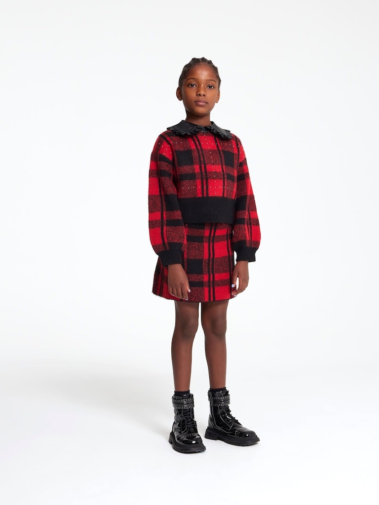 River Island Red Check Skirt Set - Image 1 of 4 River Island Red Check Skirt Set - Image 1 of 4