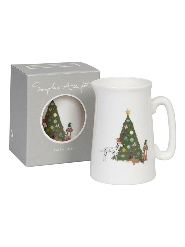 Sophie Allport White Christmas Dogs Small Jug - Image 1 of 2