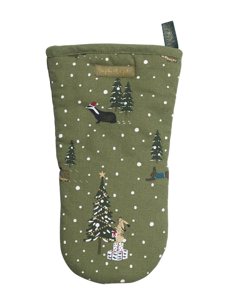 Sophie Allport Green Festive Forest Oven Mitt - Image 1 of 2