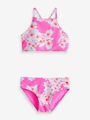 Bright Pink Floral Bikini (3-16yrs) - Image 2 of 4