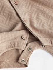 Neutral Textured Collar Jersey Rompers 2 Pack - Image 5 of 6