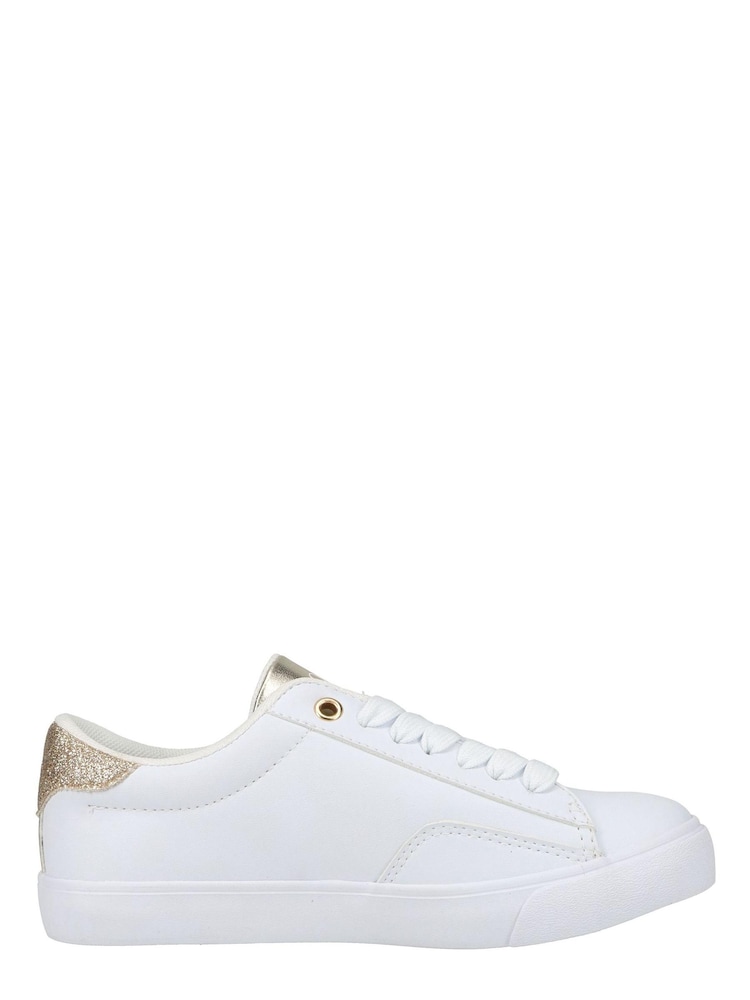 Polo Ralph Lauren Theron White and Gold Laced Logo Trainers - Image 2 of 6 Polo Ralph Lauren Theron White and Gold Laced Logo Trainers - Image 2 of 6