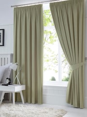 Fusion Green Dijon Blackout & Thermal Insulated 100% Cotton Curtains - Image 1 of 2
