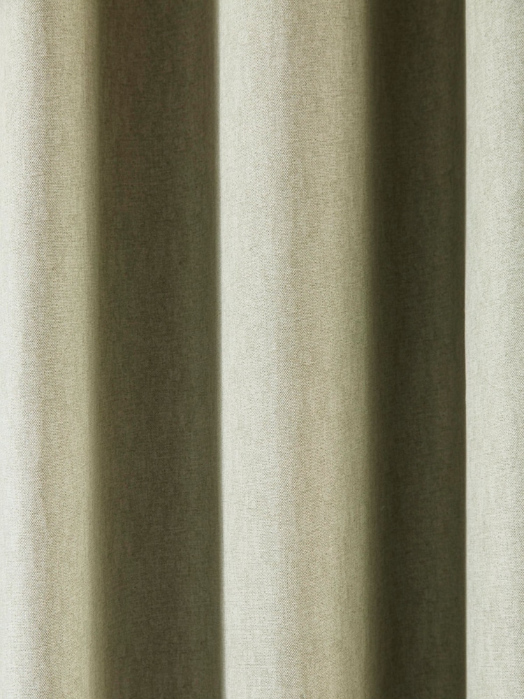 Fusion Green Dijon Blackout & Thermal Insulated 100% Cotton Curtains - Image 2 of 2