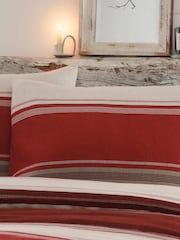 Fusion Red Betley Brushed 100% Cotton Duvet Cover and Pillowcase Set - Image 2 of 4