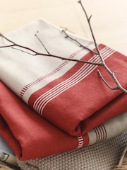 Fusion Red Betley Brushed 100% Cotton Duvet Cover and Pillowcase Set - Image 3 of 4