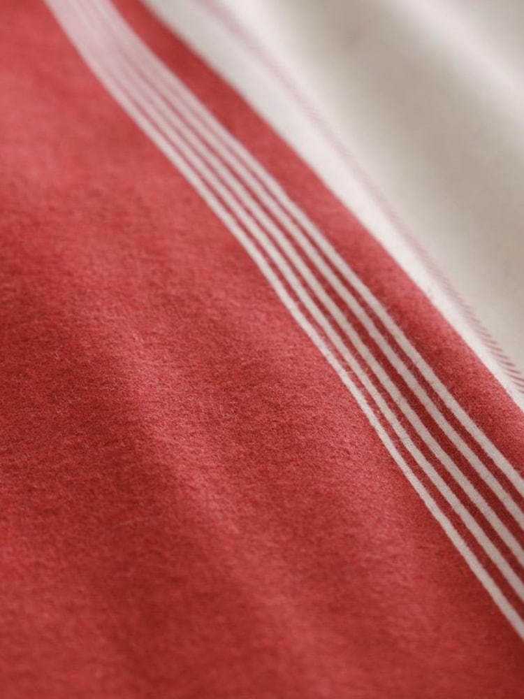 Fusion Red Betley Brushed 100% Cotton Duvet Cover and Pillowcase Set - Image 4 of 4
