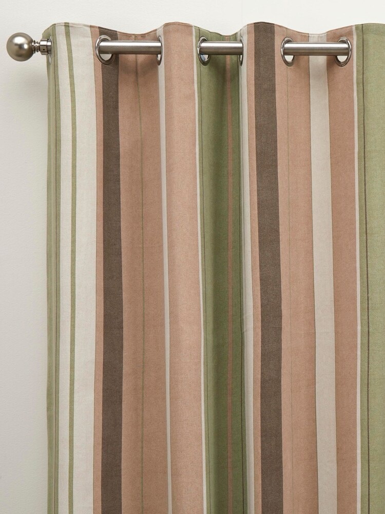 Fusion Green Whitworth Eyelet 100% Cotton Curtains - Image 2 of 3