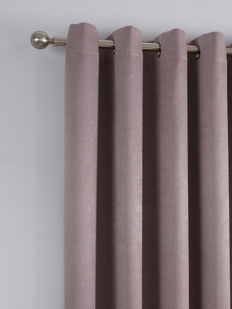 Fusion Strata Room Darkening Woven Pair of Eyelet Curtains - Image 2 of 4