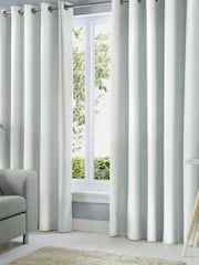 Fusion Sorbonne 100% Cotton Pair of Eyelet Room Darkening Curtains - Image 1 of 3