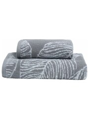 Fusion Grey 100% Cotton Matteo Jacquard Towel - Image 3 of 3