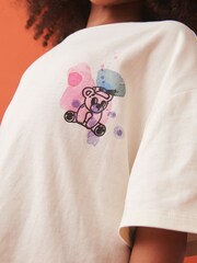 Ecru White Bears Oversized Graphic T-Shirt (3-16yrs) - Image 4 of 7