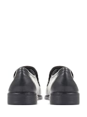 Czarny - Pavers Gents Black Moccasin Smart Shoes - Image 3 of 5