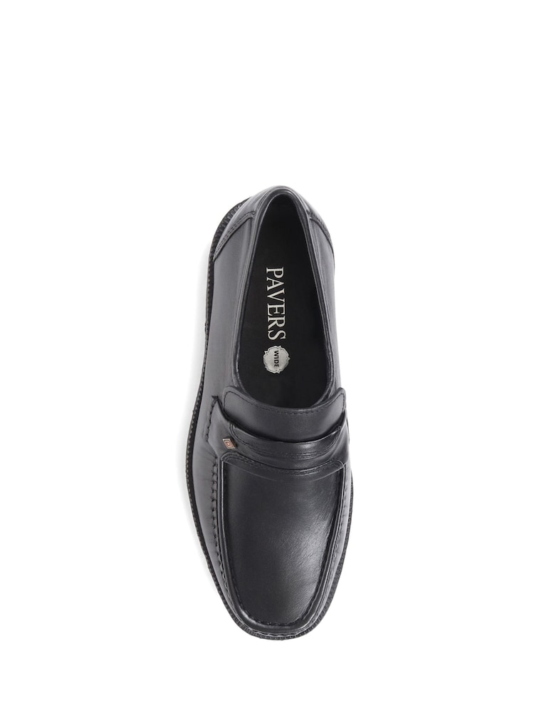 Pavers Black Pavers Gents Black Moccasin Smart Shoes - Image 4 of 5