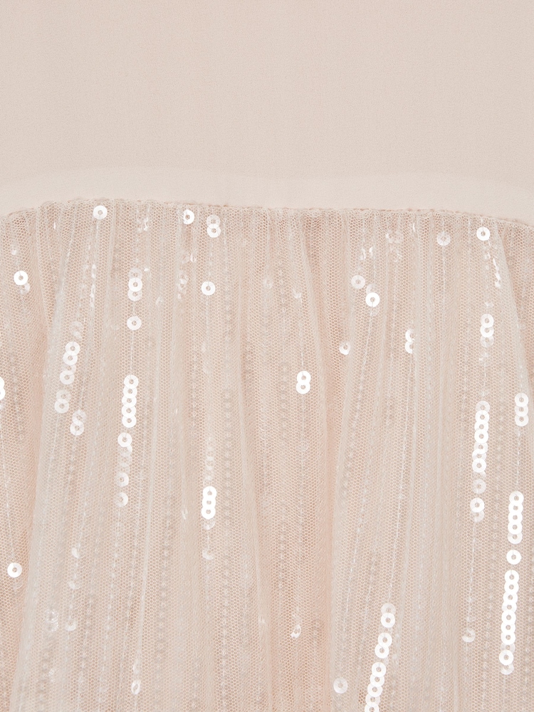 Reiss Pale Pink Luci 4-9 yrs Sequin Tiered Dress - Image 6 of 6
