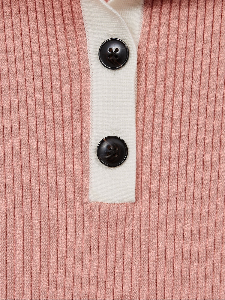 Reiss Pink Malani 9-12 yrs Colourblock Knitted Dress - Image 6 of 6