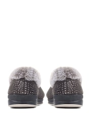 Pavers Grey/Black Pavers Grey Wide Fit Full Slippers - Image 3 of 5