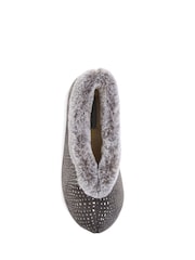 Pavers Grey/Black Pavers Grey Wide Fit Full Slippers - Image 4 of 5