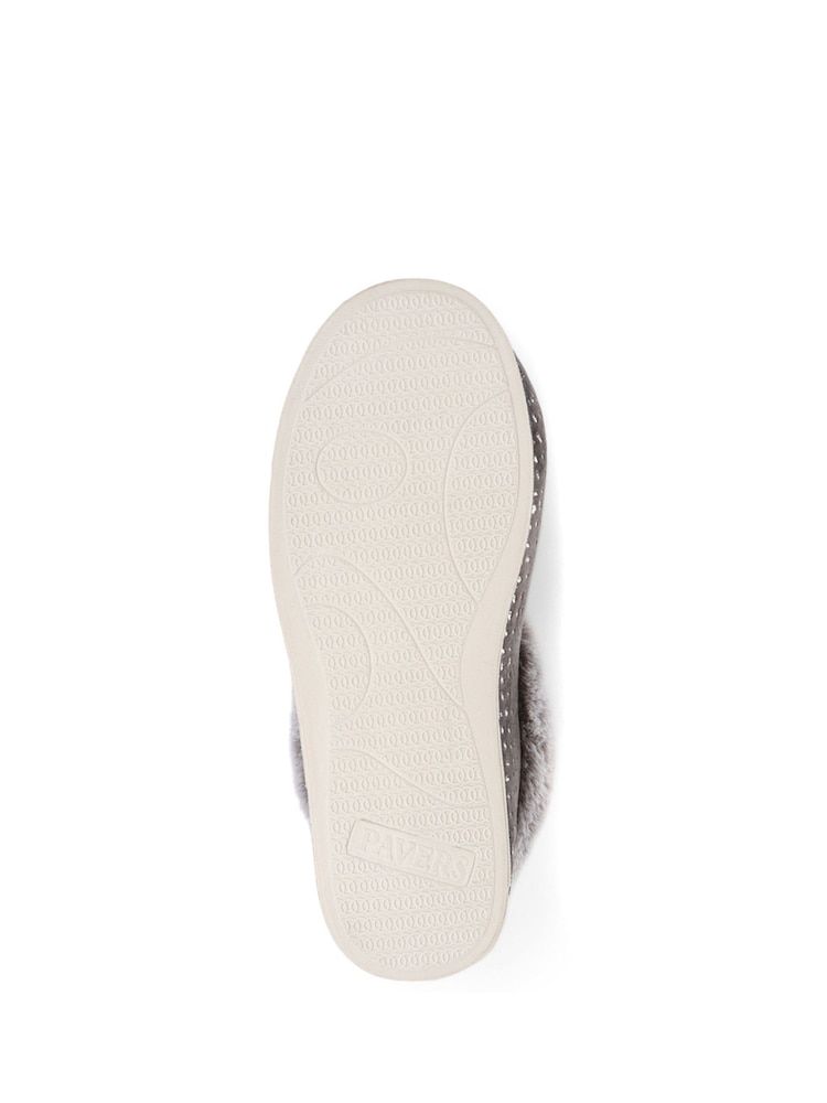 Pavers Grey/Black Pavers Grey Wide Fit Full Slippers - Image 5 of 5