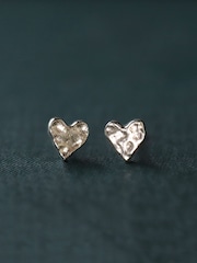 Carrie Elizabeth Silver Tone Sweetheart Stud Earrings - Image 1 of 3