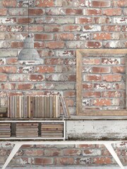 Woodchip & Magnolia Red Real Red Brick Wallpaper - Image 1 of 4