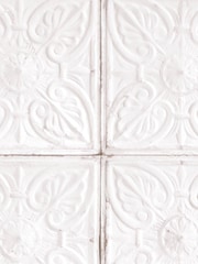 Woodchip & Magnolia White Tin Tile Wallpaper - Image 2 of 4