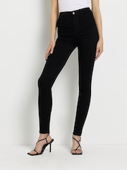 River Island Black Skinny High Rise 100% Cotton Jeans - Image 1 of 6