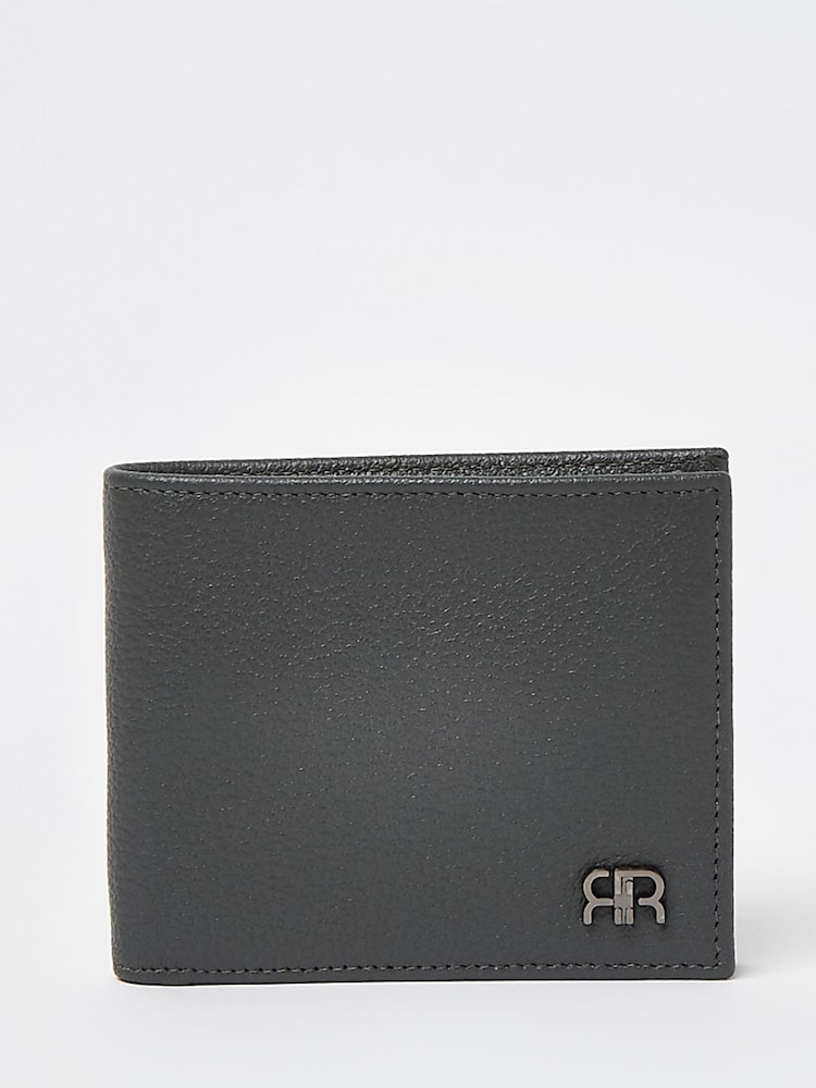 River Island Grey Pebbled Bifold Wallet - Image 1 of 3