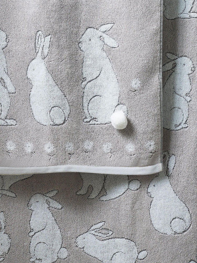 Grey Bunnies 100% Cotton Towels - Image 2 of 4