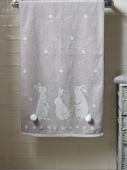 Grey Bunnies 100% Cotton Towels - Image 3 of 4