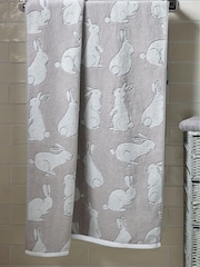 Grey Bunnies 100% Cotton Towels - Image 4 of 4