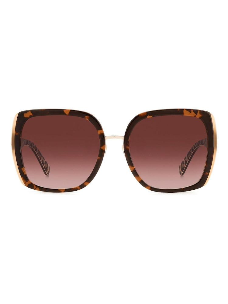 kate spade new york Oversized Kimber Square Tortoiseshell Brown Sunglasses - Image 2 of 4 kate spade new york Oversized Kimber Square Tortoiseshell Brown Sunglasses - Image 2 of 4