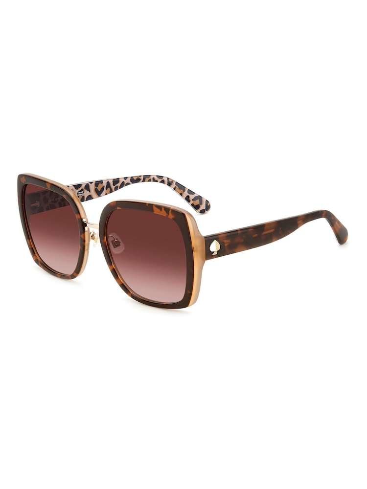 kate spade new york Oversized Kimber Square Tortoiseshell Brown Sunglasses - Image 3 of 4