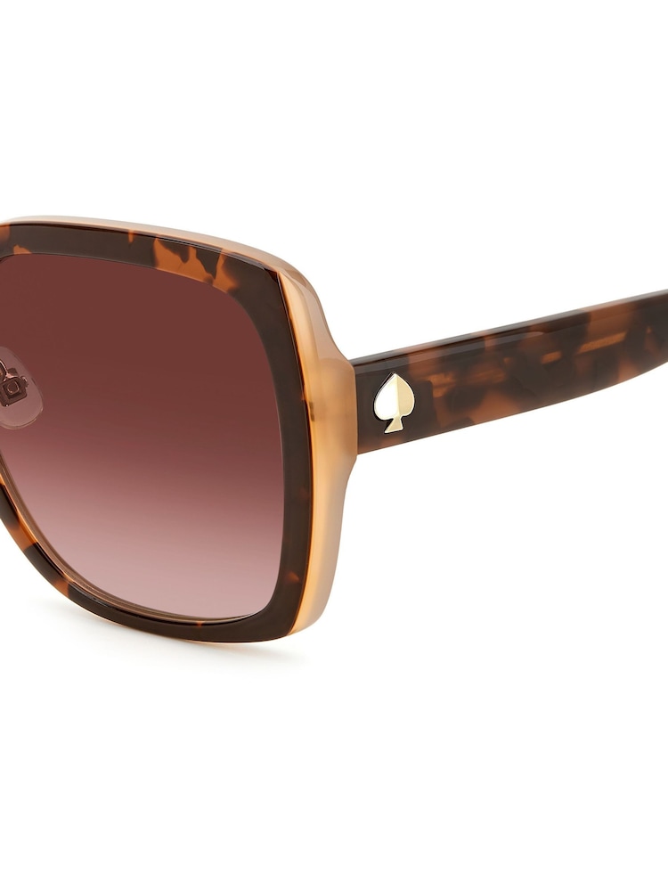 kate spade new york Oversized Kimber Square Tortoiseshell Brown Sunglasses - Image 4 of 4 kate spade new york Oversized Kimber Square Tortoiseshell Brown Sunglasses - Image 4 of 4