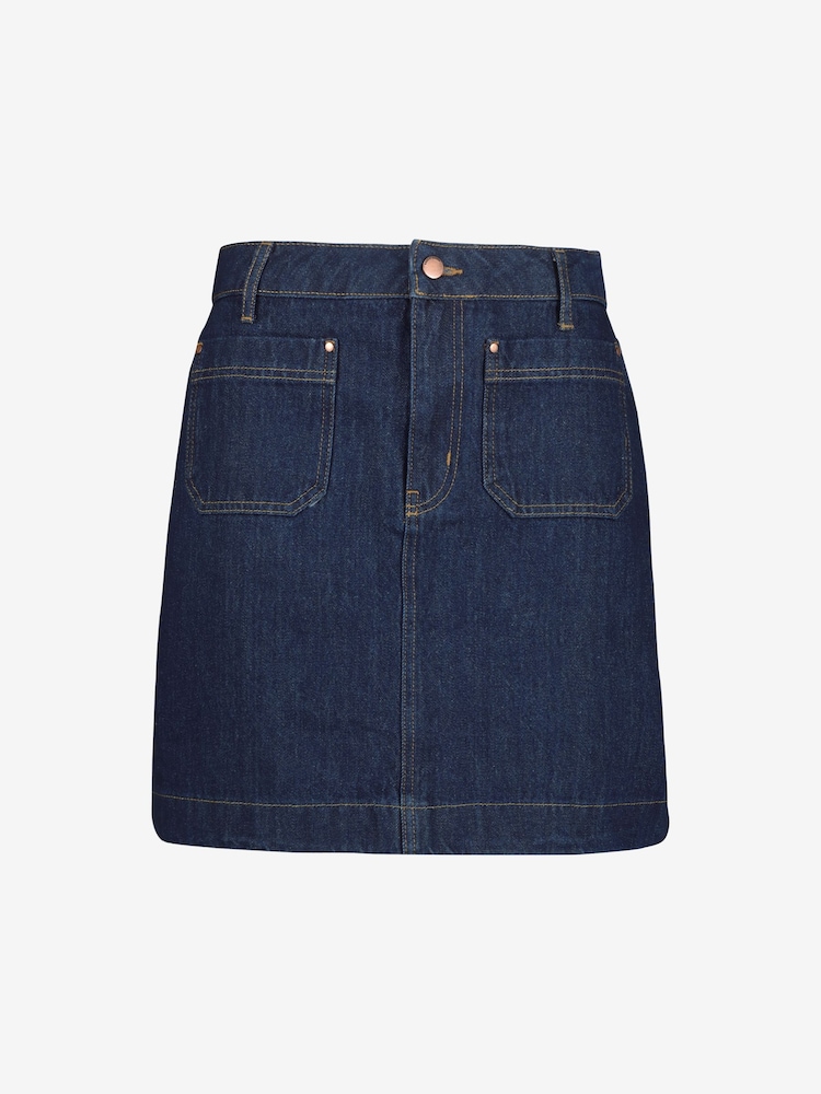 Boden Blue Patch Pocket Denim Mini Skirt - Image 1 of 1 Boden Blue Patch Pocket Denim Mini Skirt - Image 1 of 1
